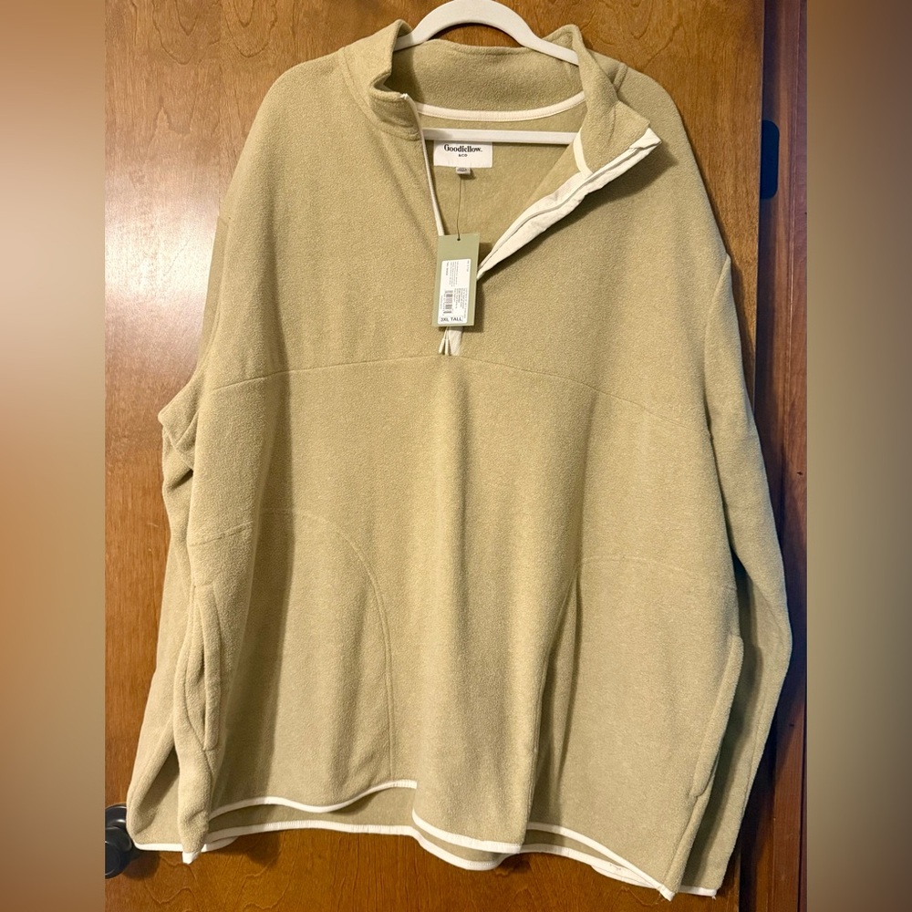 Goodfellow & Co Tan Half-Zip Polar Fleece Pullover
